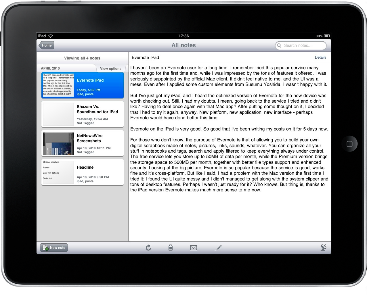 Working With Evernote for iPad MacStories